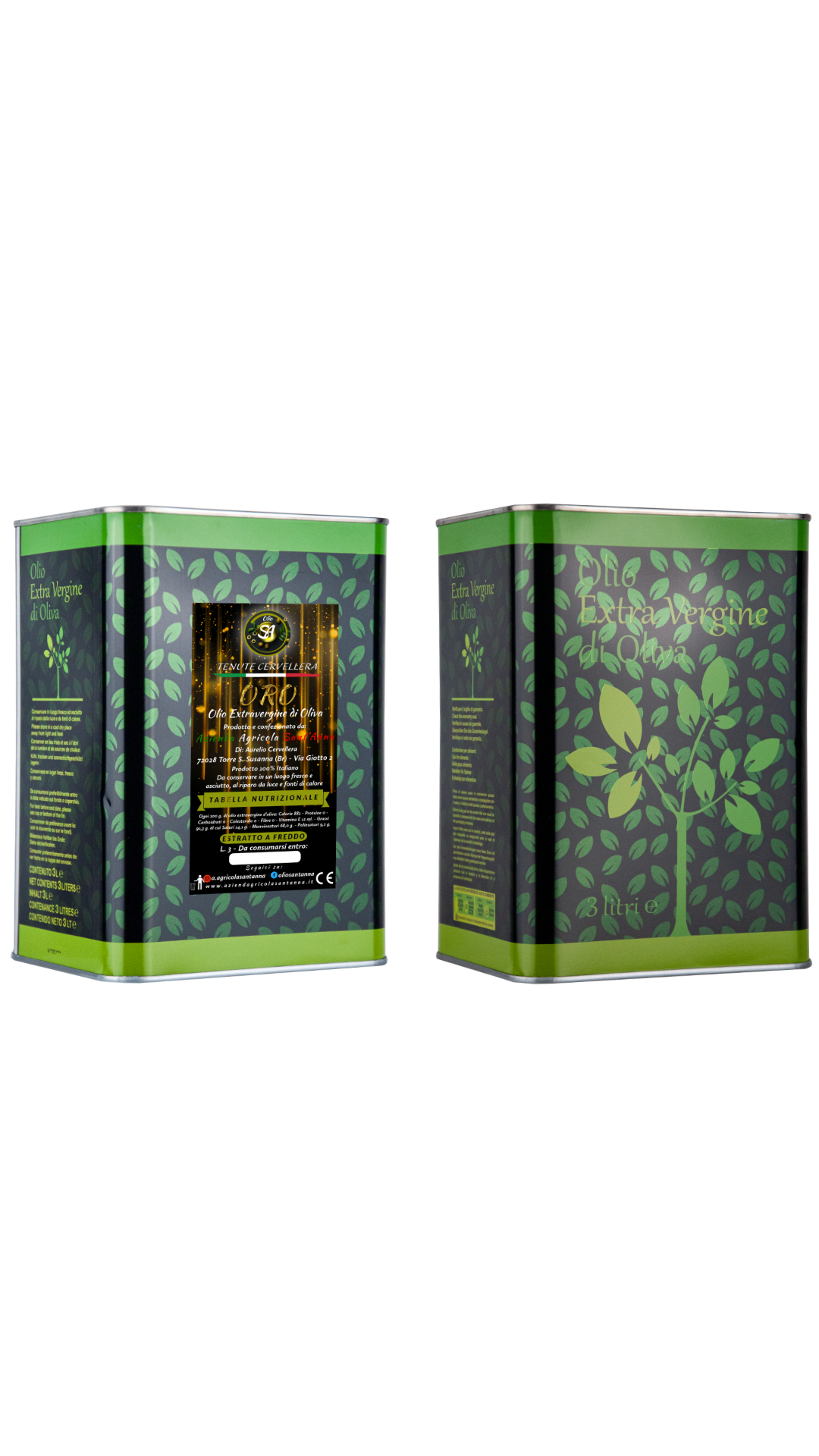 Olio Extravergine di Oliva - 2-4 Lattine da 3L.