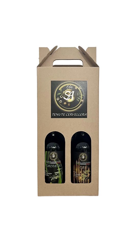 Confezione Regalo - Bottiglie Smeraldo & Oro