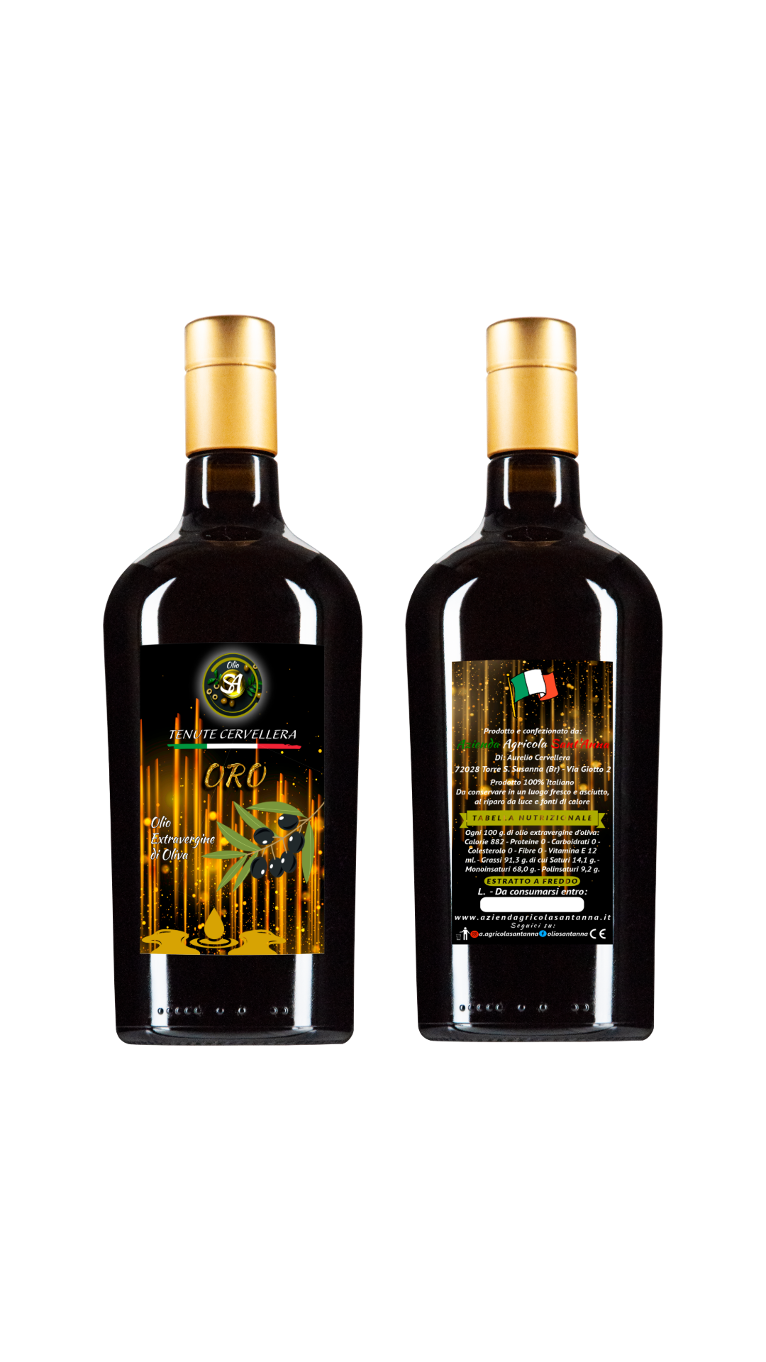 Olio Extravergine di Oliva - Bottiglie da 0,25L.